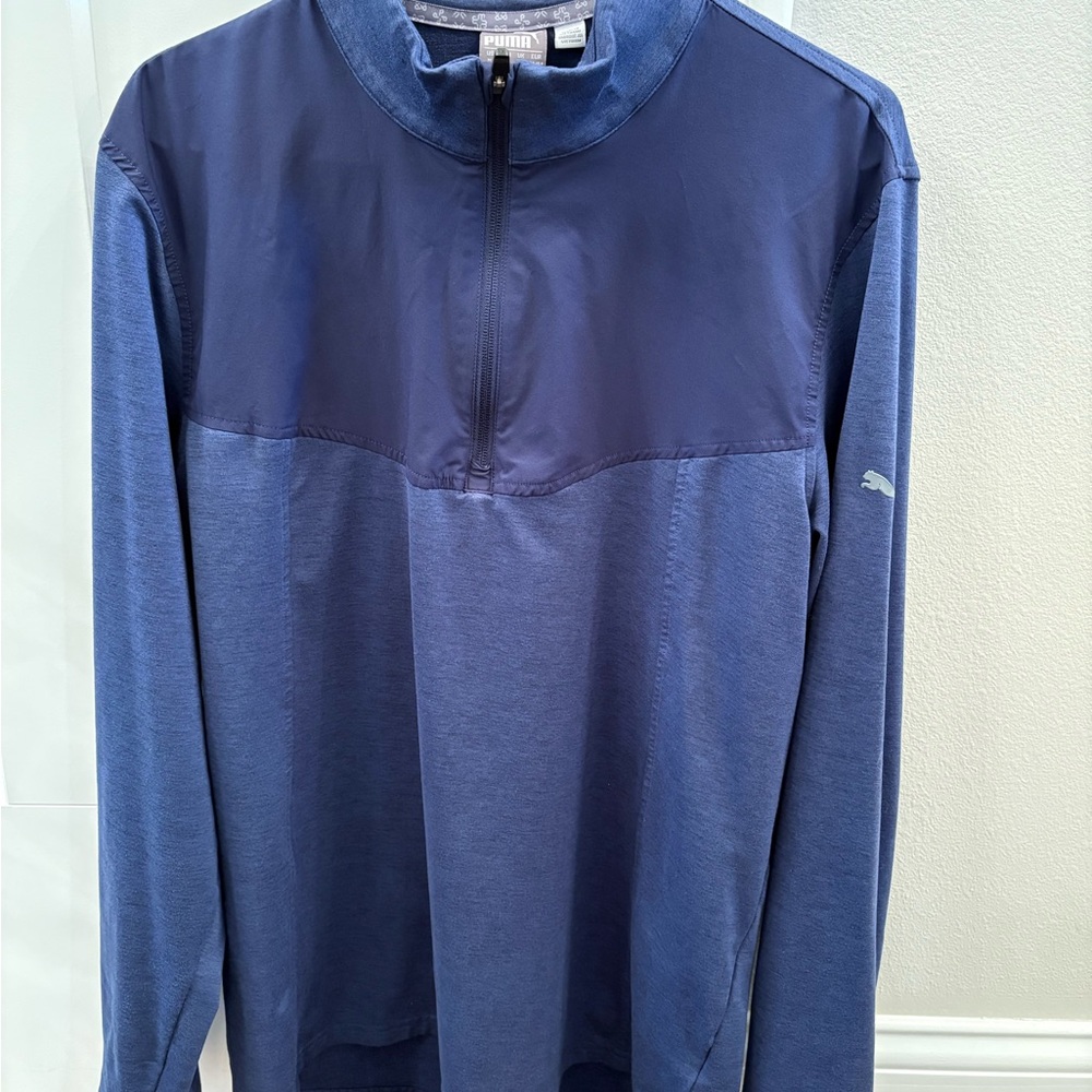 Puma Navy Quarter-Zip Jacket